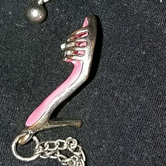 Pink High heel 👠 charm necklace & bracelet - Picture 4 of 5